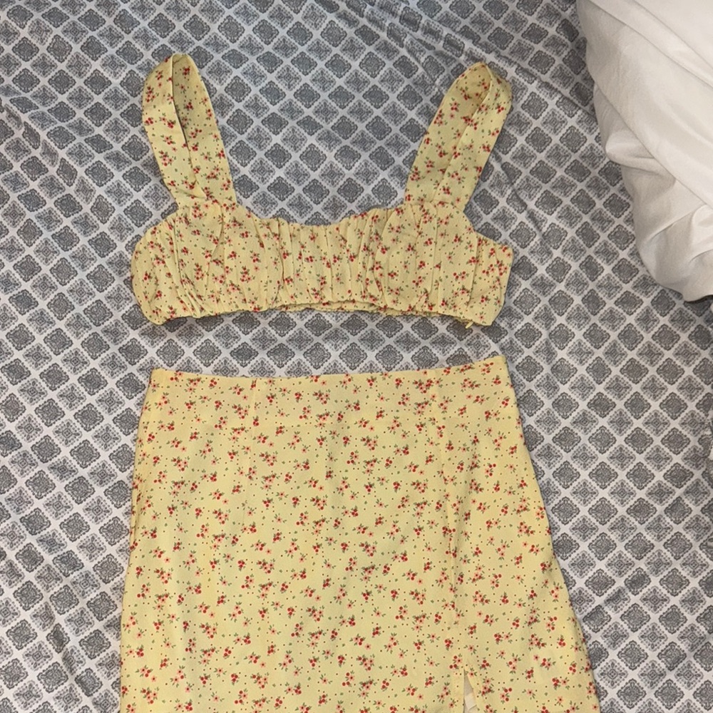 Princess Polly Yellow Floral Two-Piece Set